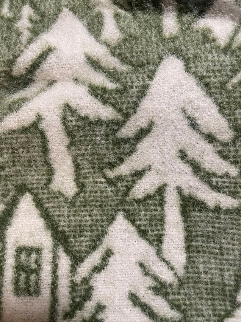 クリッパン　ミナペルホネン ハウスインザフォレスト　ウール毛布　グリーン　タグ付