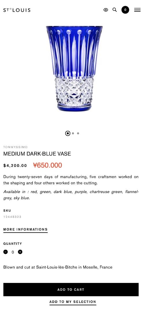 HERMES Saint Louis サンルイ 花瓶 ベース 25cm 美品