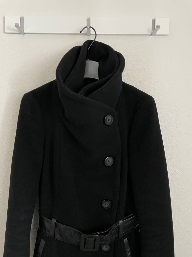 Mackageマッカージュブラック カシミア混ウールコート(xs)ベルト付