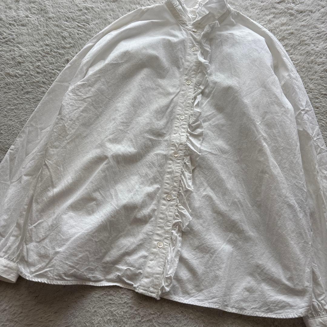 ジャーナルスタンダードラックス　ワッシャーフリルブラウス　コットンリネン