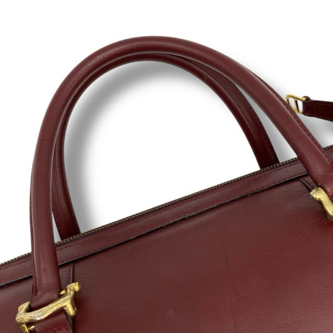 希少 Cartier レザー ハンドバッグ ボストンバッグ Vintage 本革