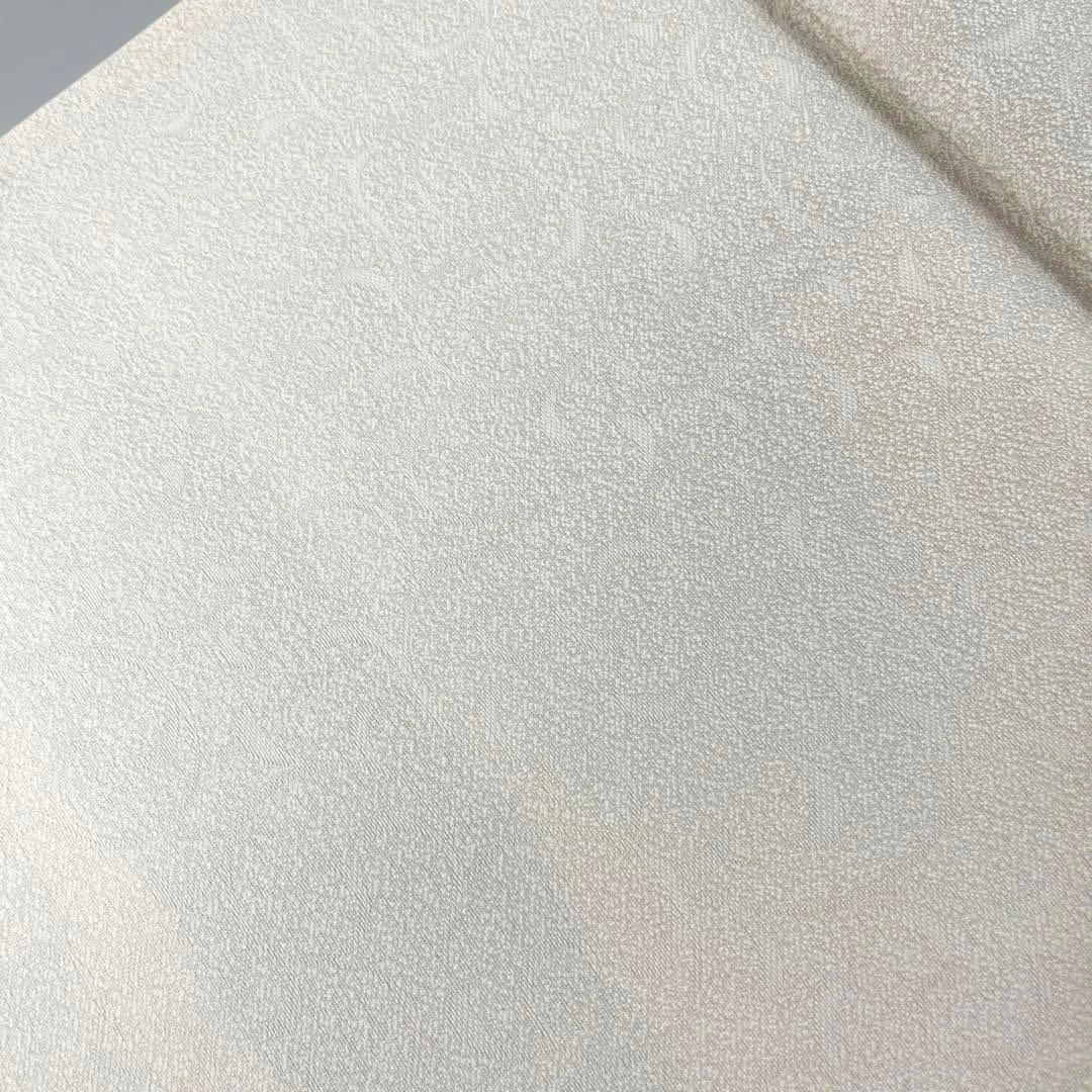 正絹　仕立て上がり西陣袋帯　組紐柄織　オフホワイト×グレー