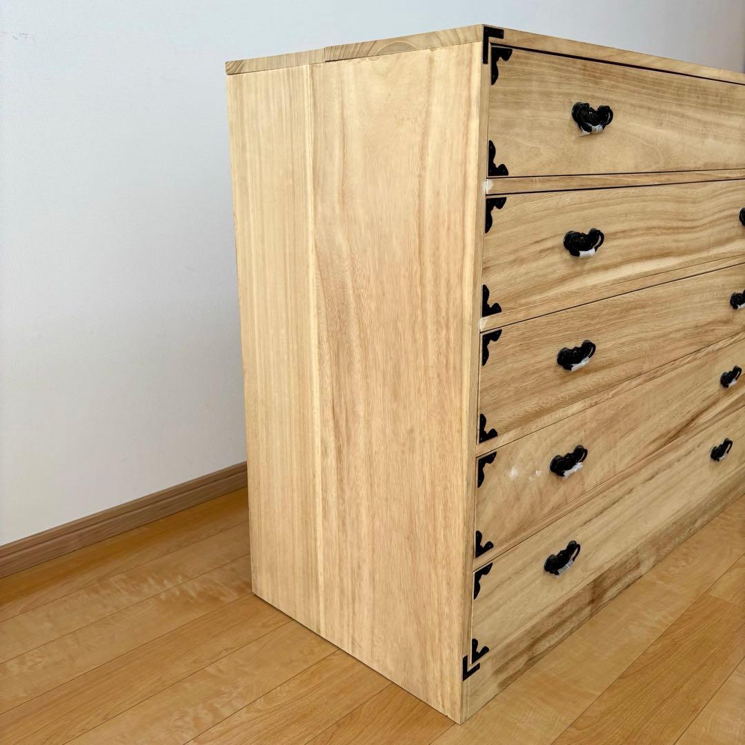 総桐タンス 桐タンス 引き出し5段 桐箪笥 5段チェスト