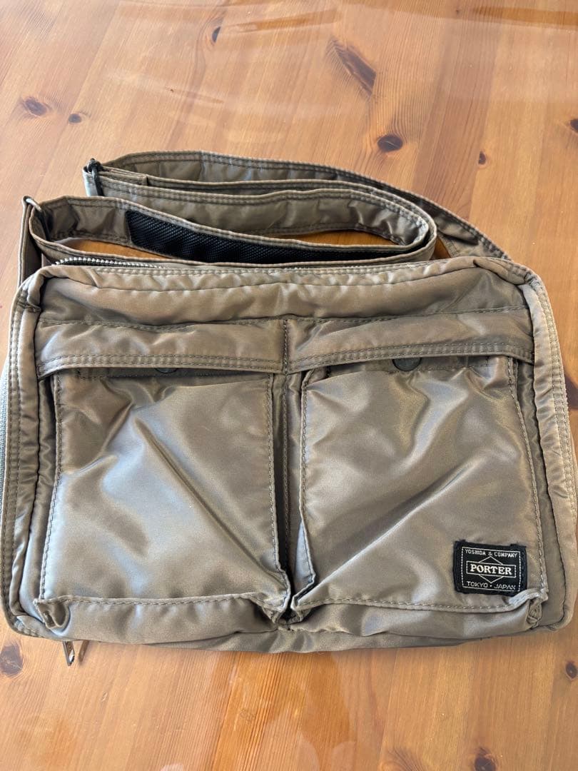 希少 PORTER タンカー ショルダーバッグシルバーグレー 2層式 廃盤品