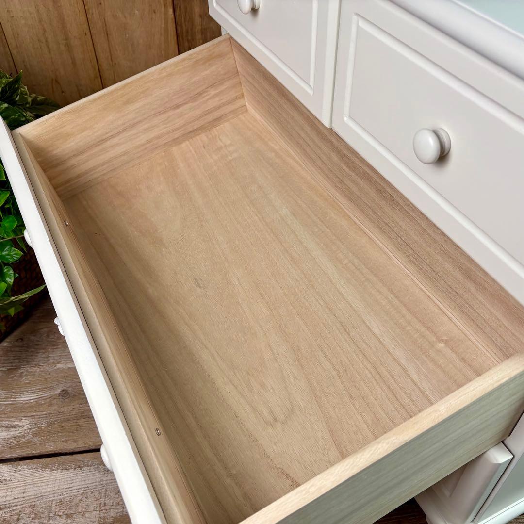 訳あり品！【121】フレンチ調ホワイトチェスト三段四つ引き木製収納家具姫系タンス