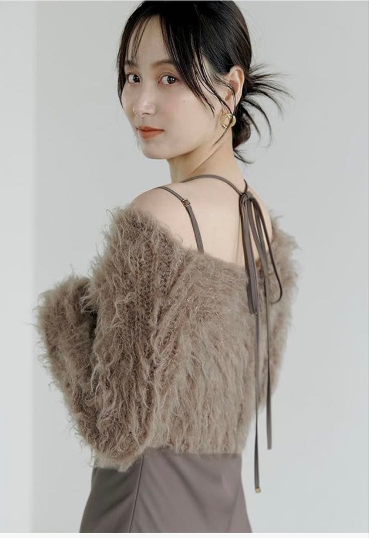 SNIDEL ブラウン キャミロングワンピース　ニットセット