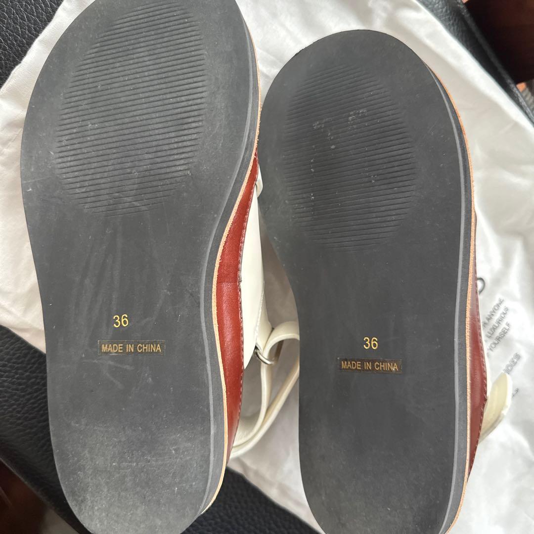 ENFOLD レザー クロスバンド サンダル