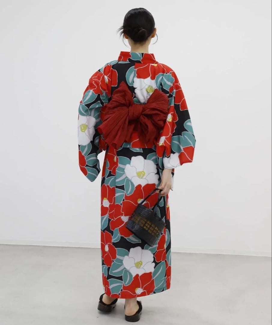 ワンピース浴衣3点セット（キャミワンピース＋羽織り＋兵児帯）　Lサイズ