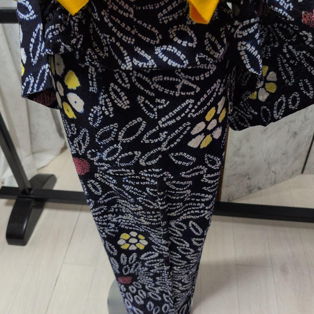 はな様ご購入有松絞り　向日葵の様な柄行 　ひろ衿