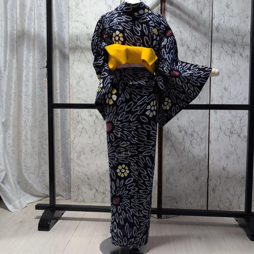 はな様ご購入有松絞り　向日葵の様な柄行 　ひろ衿