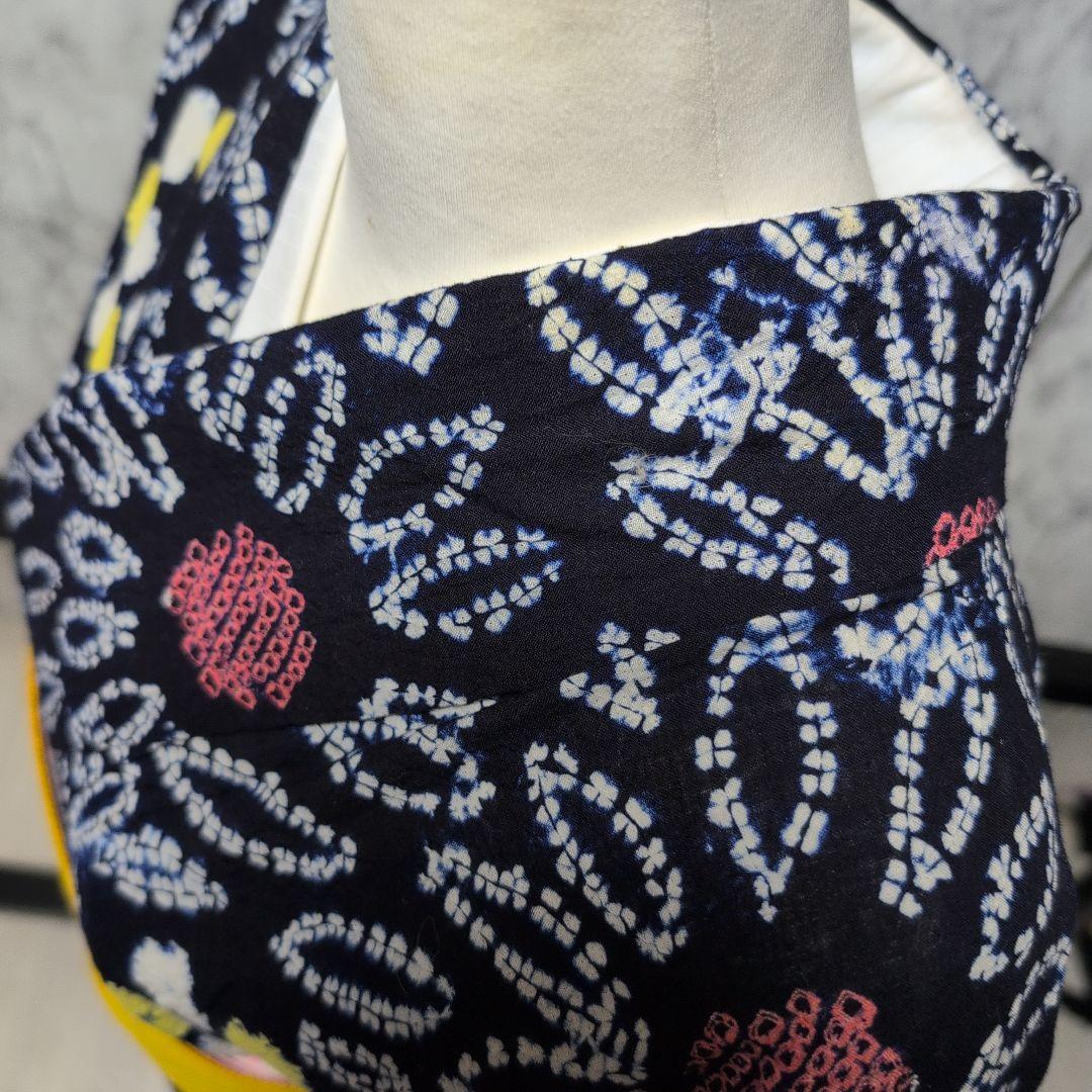 はな様ご購入有松絞り　向日葵の様な柄行 　ひろ衿