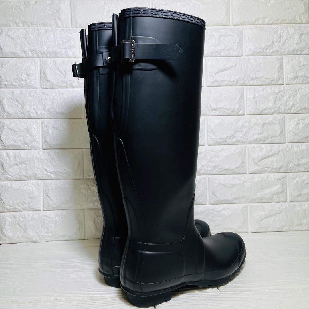 【極美品】HUNTER レインロングブーツ ブラック UK6 25cm 長靴