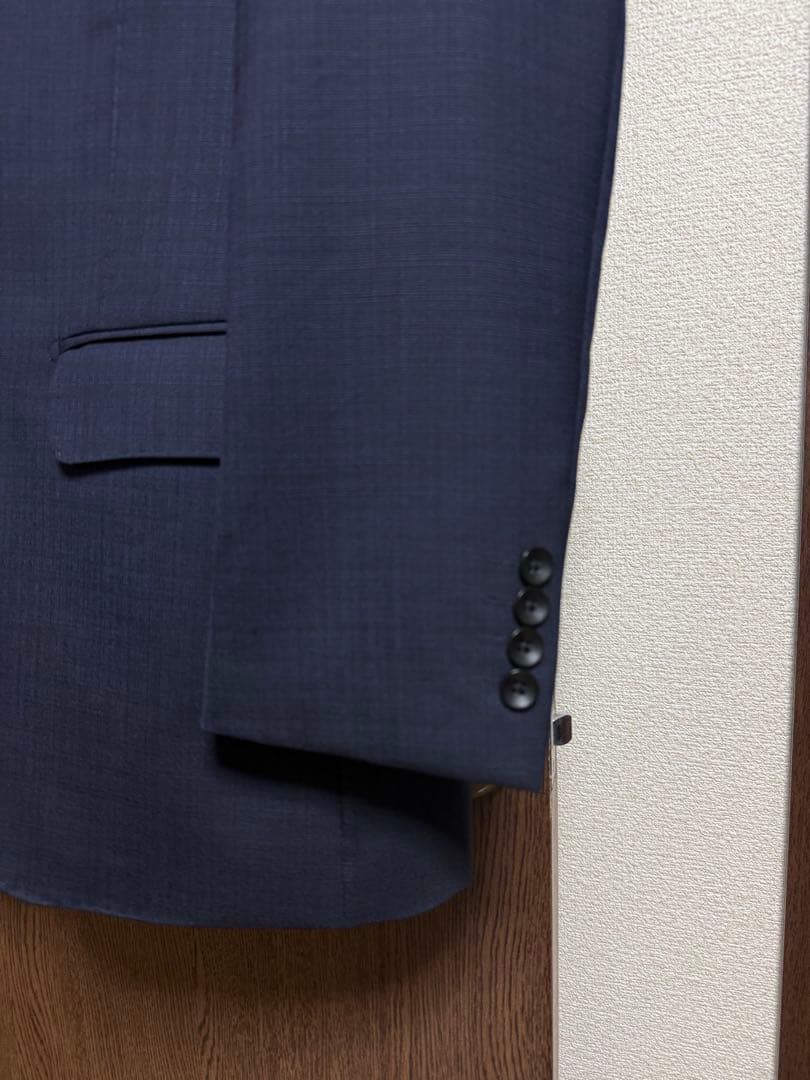 AB5新品未使用！高級ニュージーランドウール100%ネイビーシングルスーツ！
