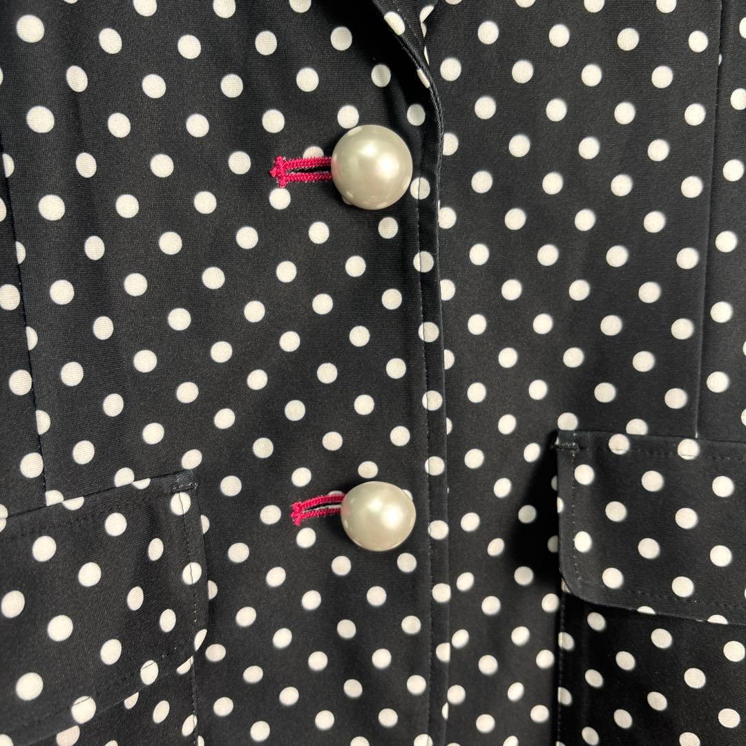 美品 レジィーナロマンティコ ドット柄 テーラードジャケット パールボタン 38