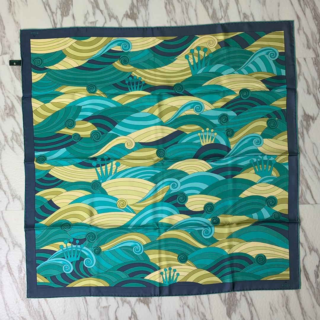 希少 ROLEX スカーフ 大判 フランス製 シルク100% 非売品 美品 王冠