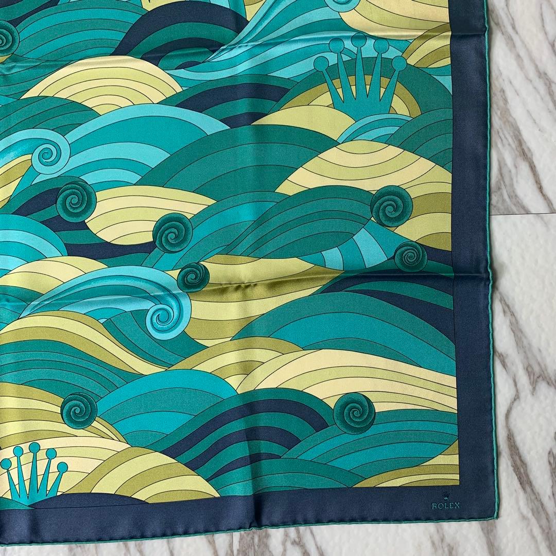 希少 ROLEX スカーフ 大判 フランス製 シルク100% 非売品 美品 王冠
