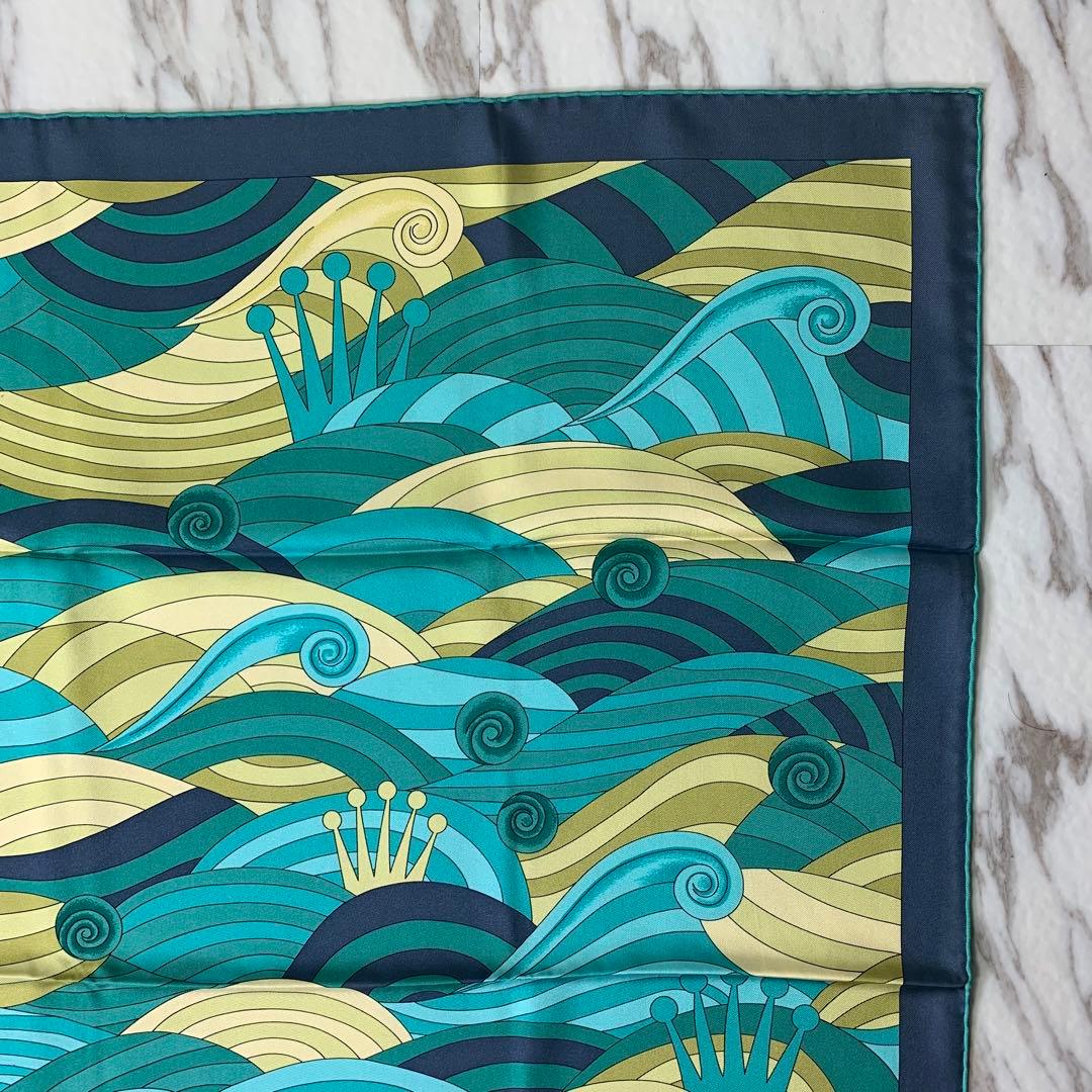 希少 ROLEX スカーフ 大判 フランス製 シルク100% 非売品 美品 王冠