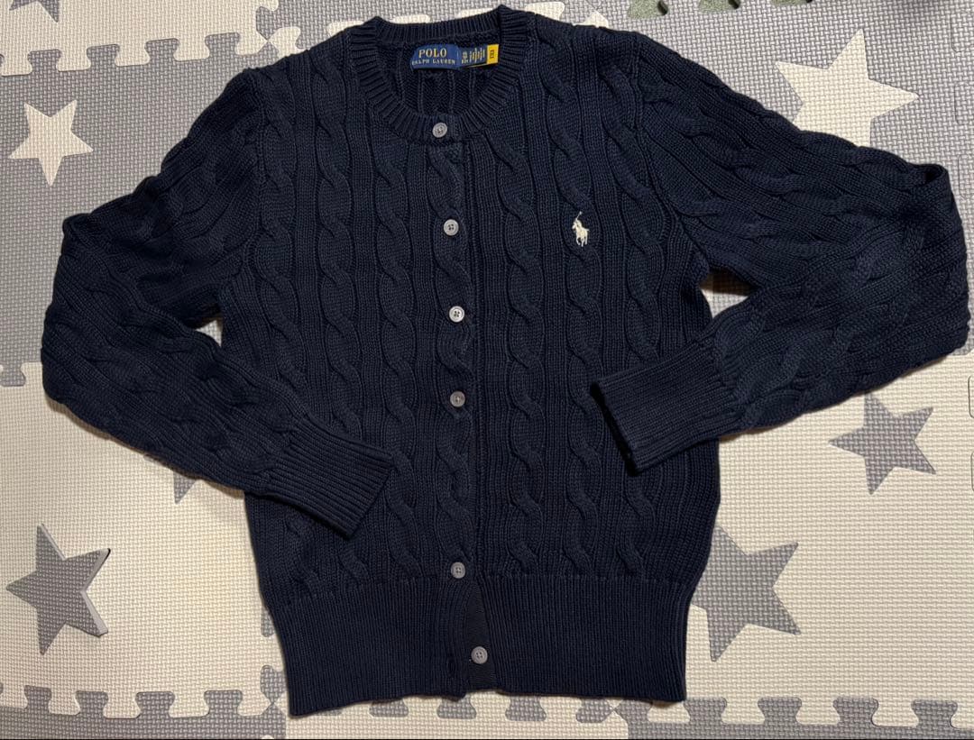 ポロラルフローレン　ケーブルニットカーディガン ネイビー　XS