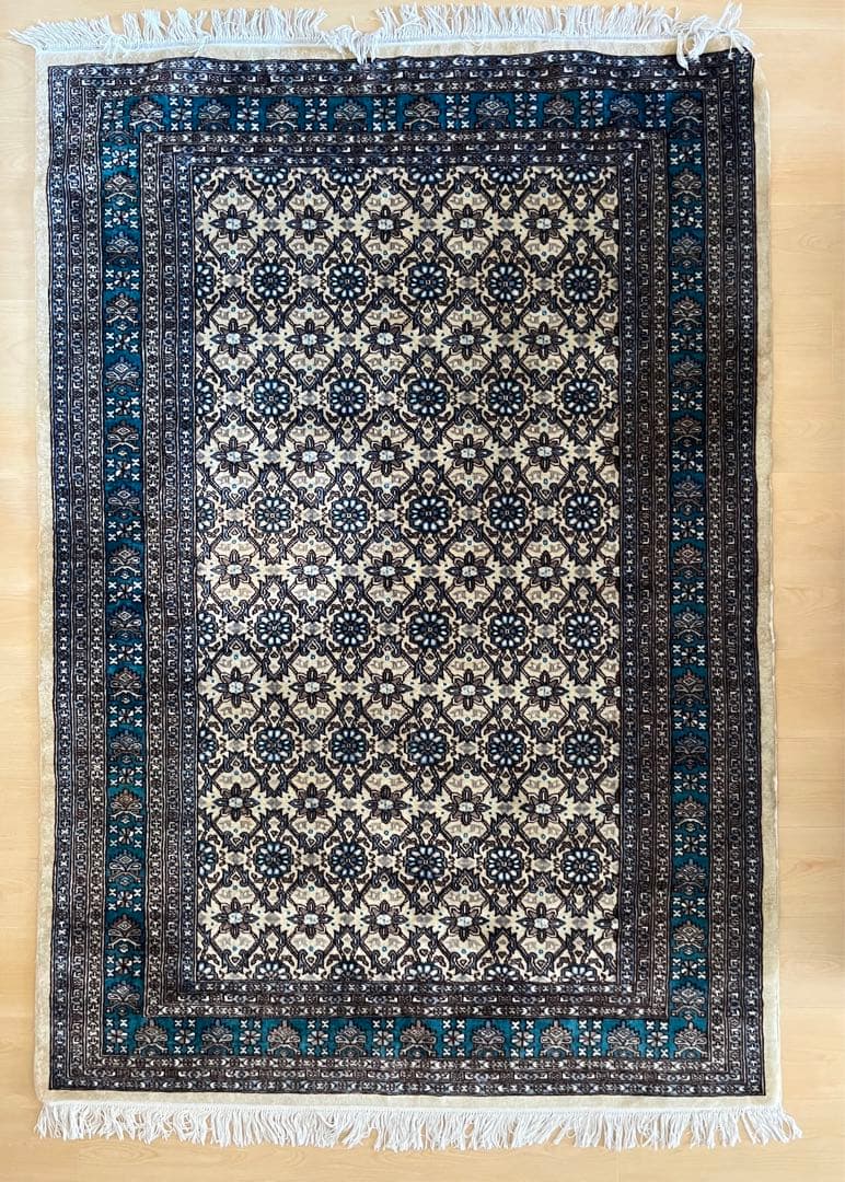 パキスタンラグ　ヴィンテージラグ　手織り絨毯　カーペット　ウール