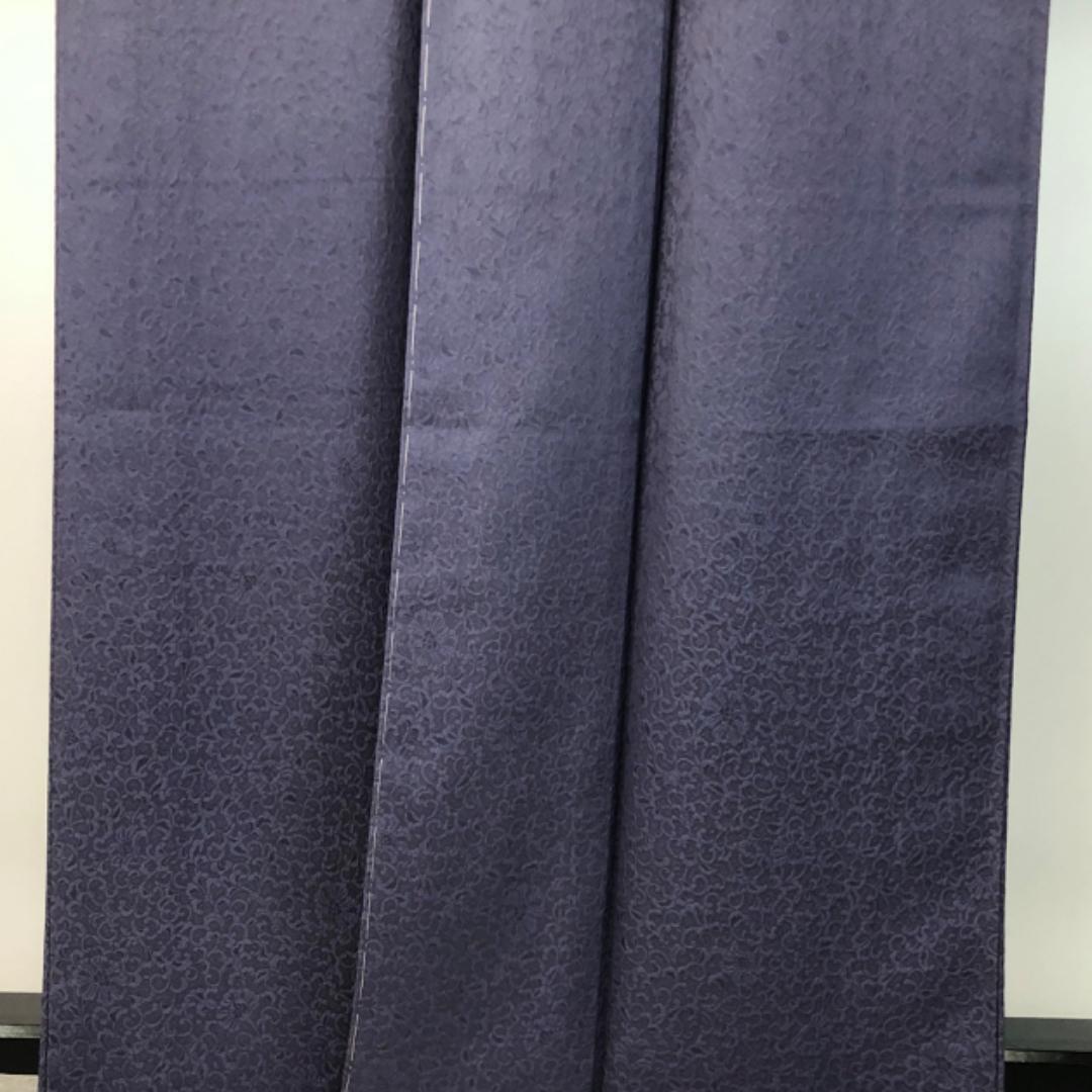 ☆ 色無地 螺鈿作家 甲斐泰造 二藍色 螺鈿 梅の花模様 しつけ糸 K-5433