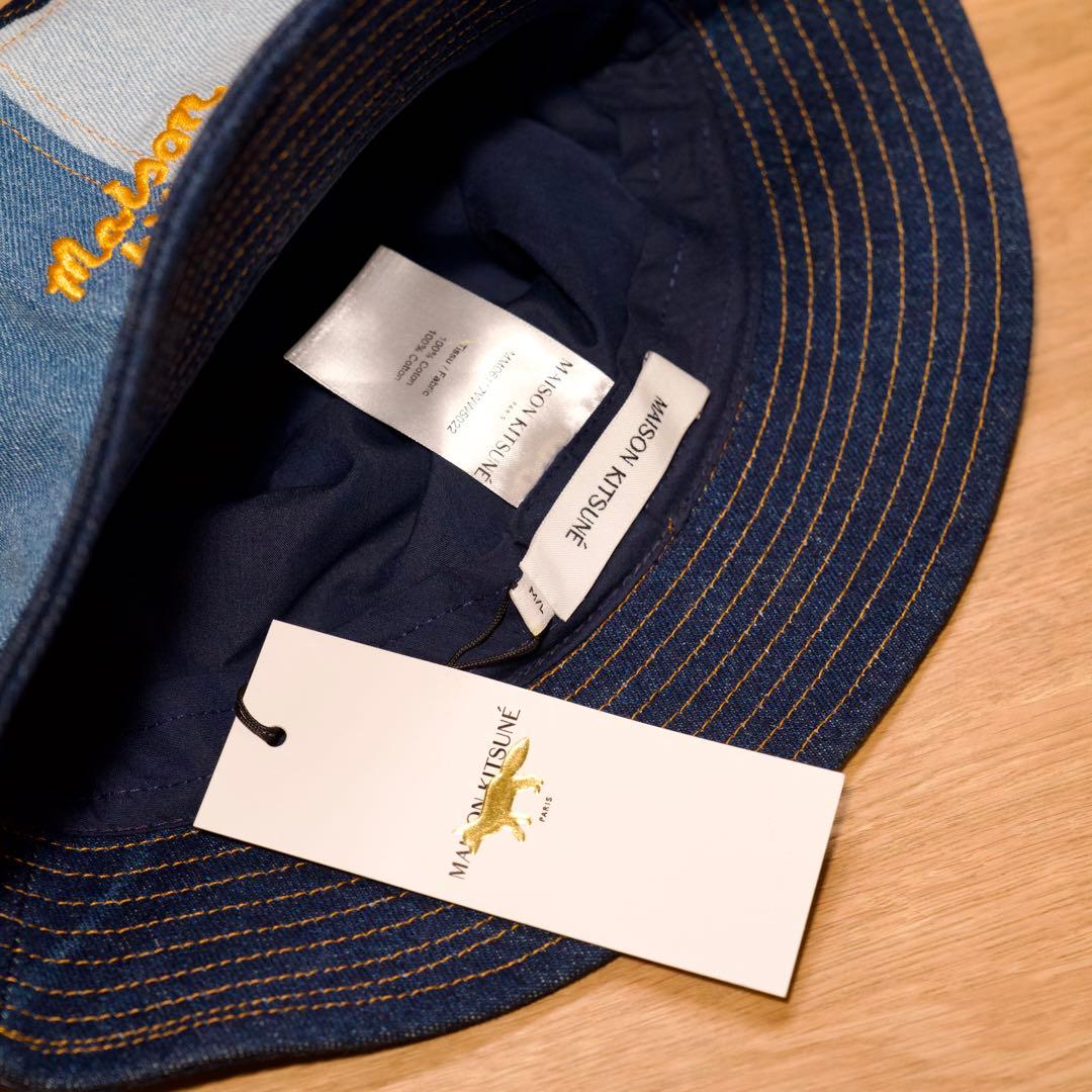 Maison Kitsuné デニム バケットハット　メゾンキツネ　パッチワーク