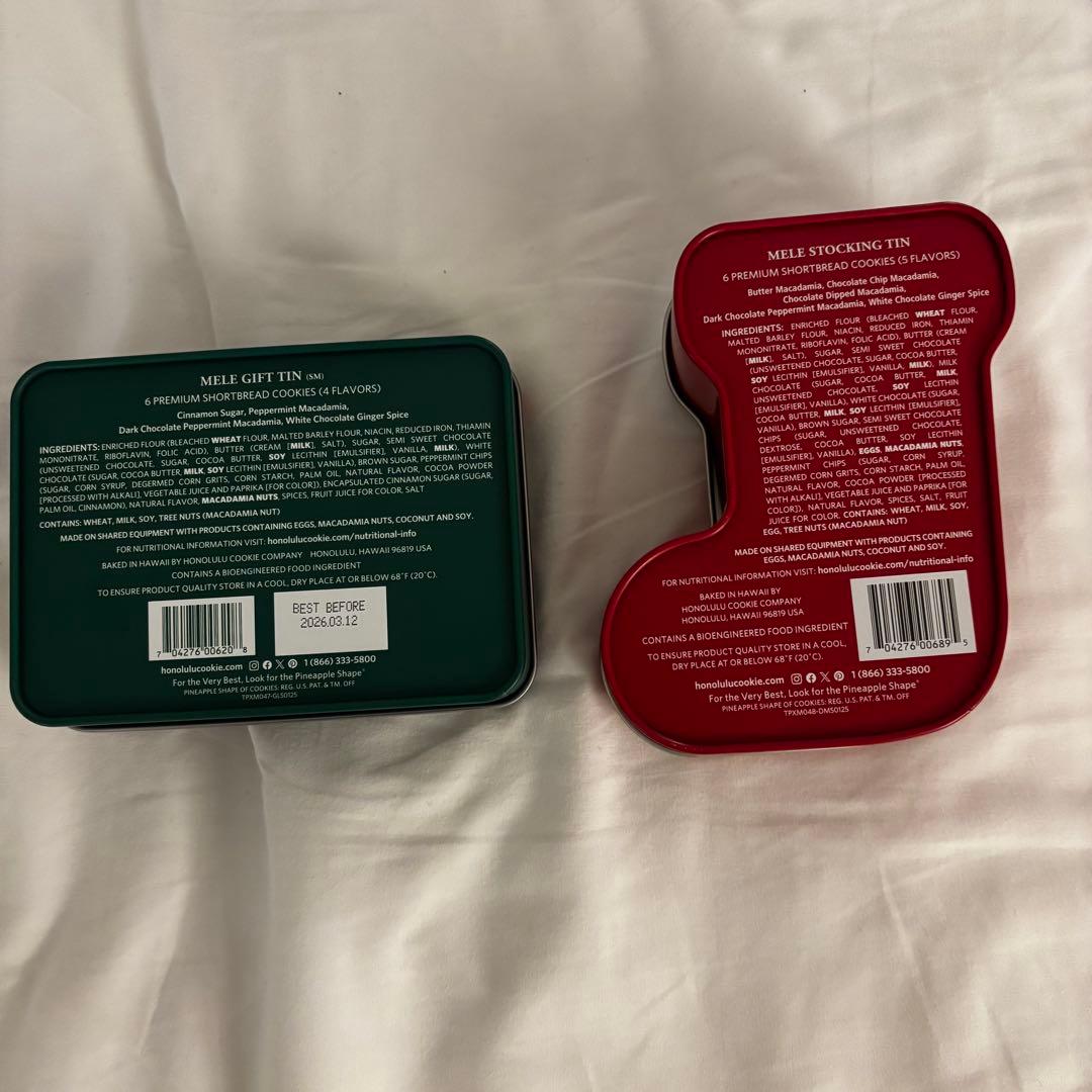 Xmas限定ホノルルクッキー缶×2種類　４缶セット