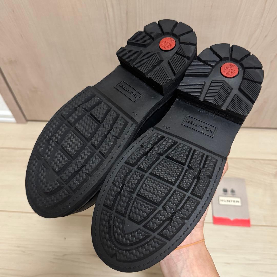 [新品未使用]HUNTER ブラック ハンター　レインブーツ　サイドゴア