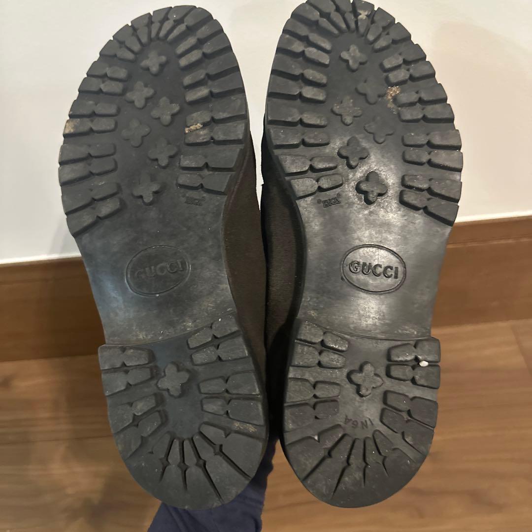 グッチ GUCCI ローファー モカシン ホースビット スウェード 25.5cm