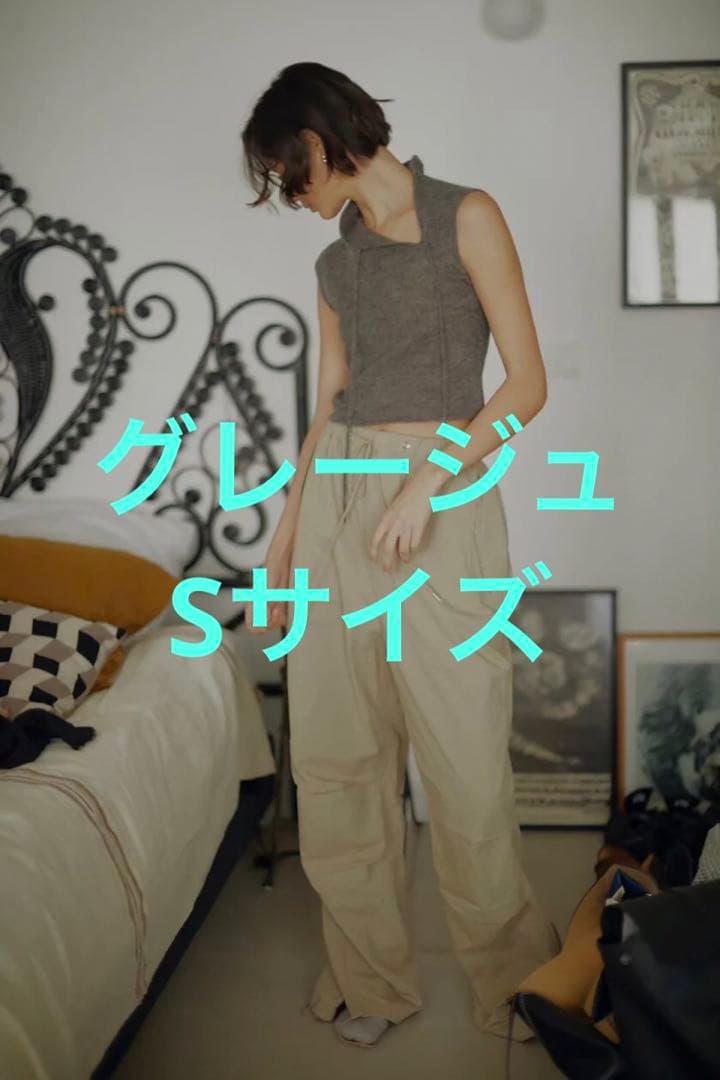 SサイズTHE SHISHIKUI PARACHUTE PANTS グレージュ