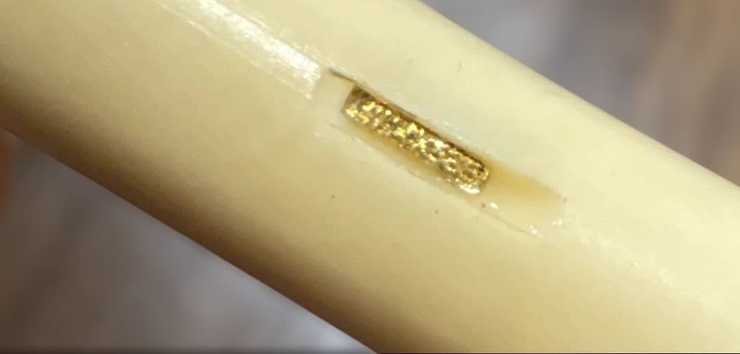 ヴィンテージ　象牙風　　バングル　刻印入