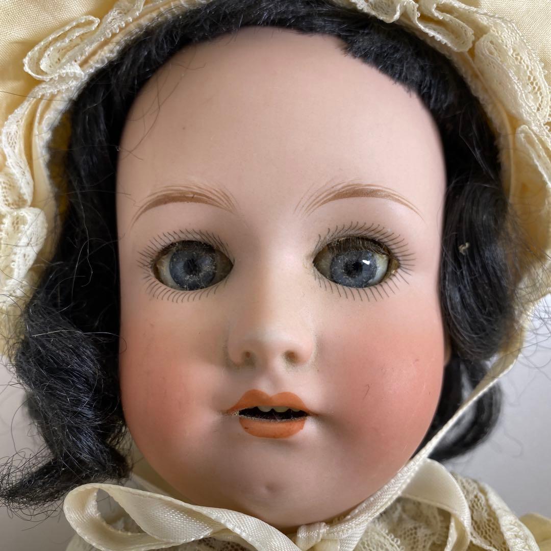 ドレッセル　アンティーク　ビスクドールブルースリープアイオープンマウス　首裏に銘