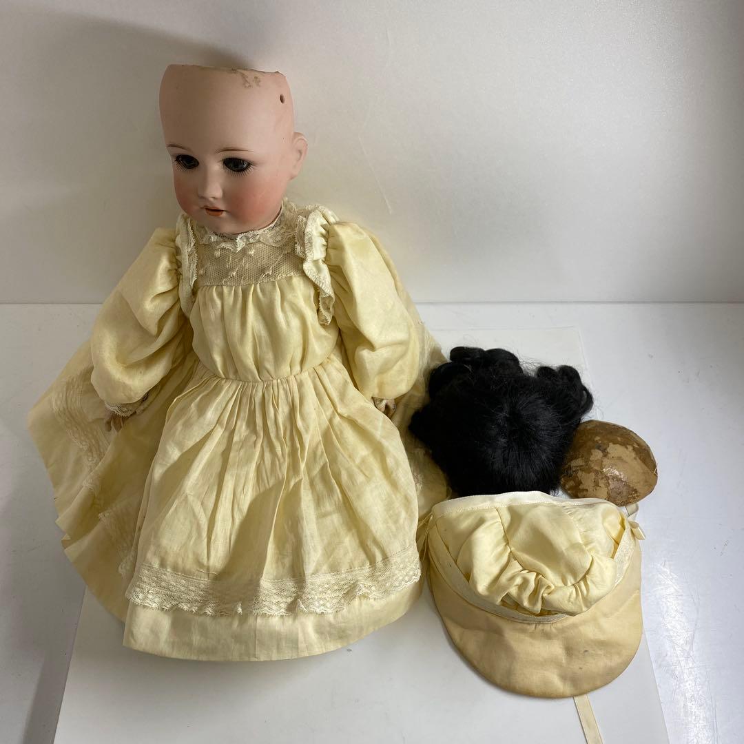 ドレッセル　アンティーク　ビスクドールブルースリープアイオープンマウス　首裏に銘