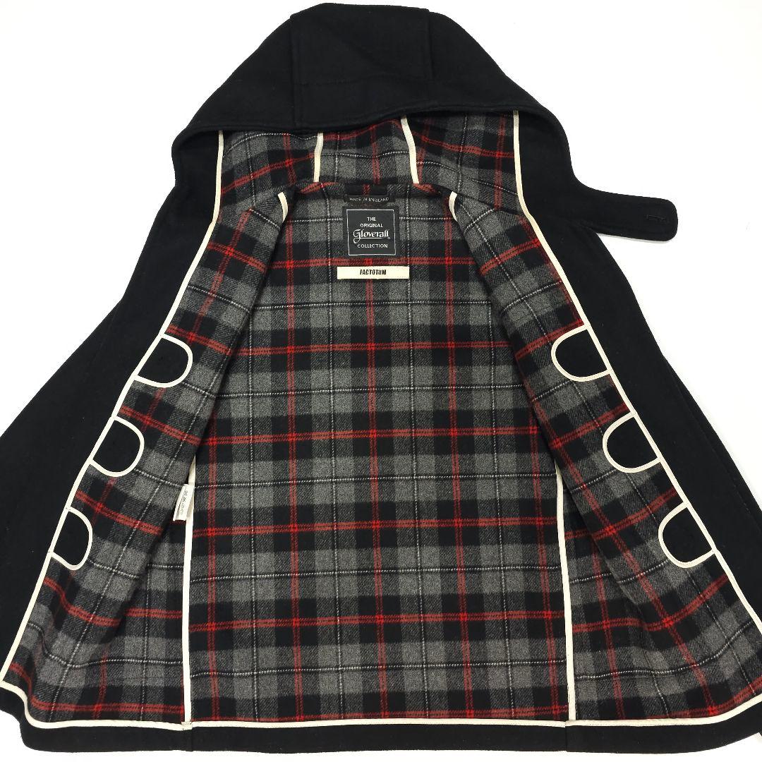 美品！英国製グローバーオールFACTOTUM別注ウールショートダッフルコートM黒