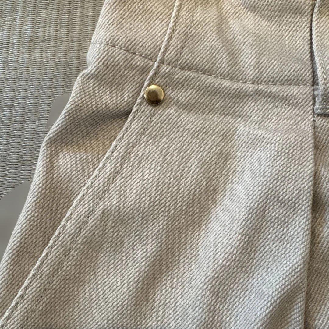 ebure ライトグレー ワイドデニムパンツ