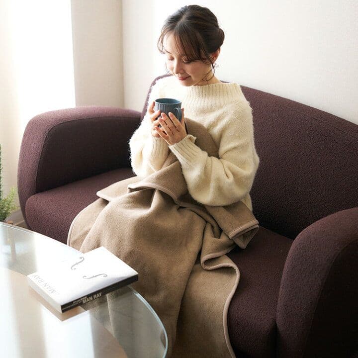 日本毛布工業組合　クッションブランケット　ブランケット　ひざ掛け