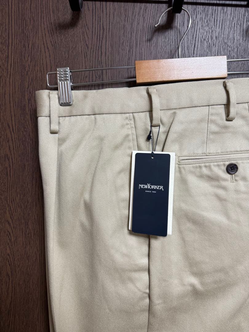 ウエスト91新品！NEWYORKER！秋冬チノパン！定番ベージュ！ニューヨーカー