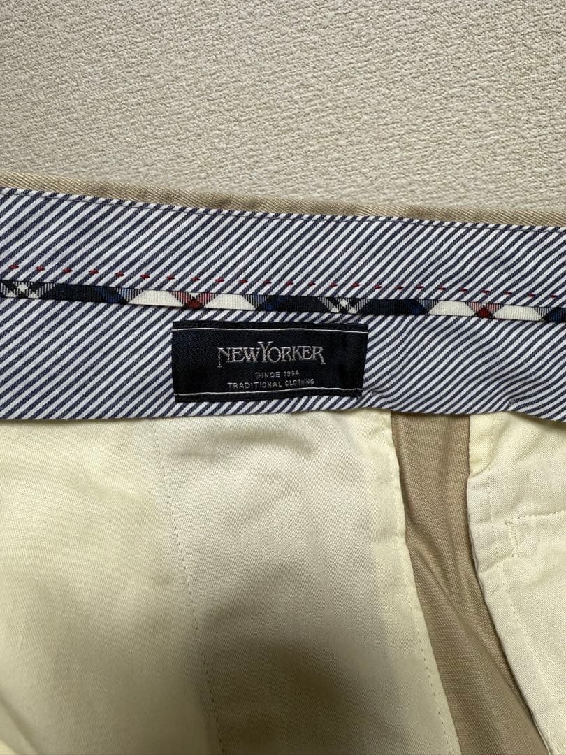 ウエスト91新品！NEWYORKER！秋冬チノパン！定番ベージュ！ニューヨーカー