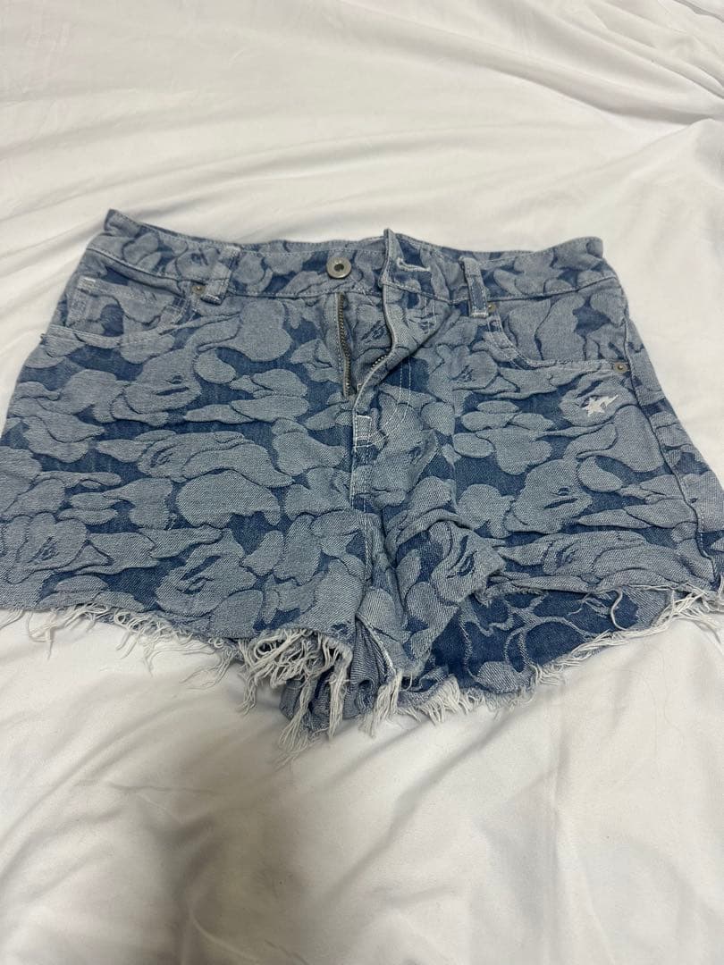 A BATHING APE デニムショートパンツ