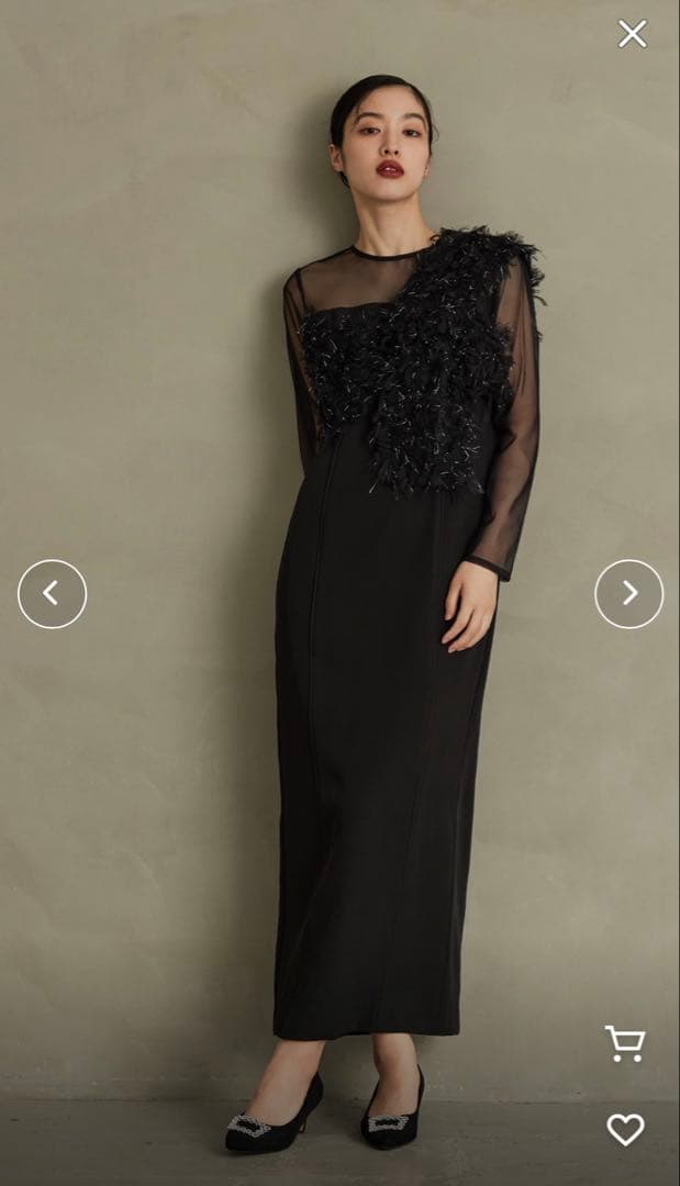 niana フリンジグリッターノットドレス