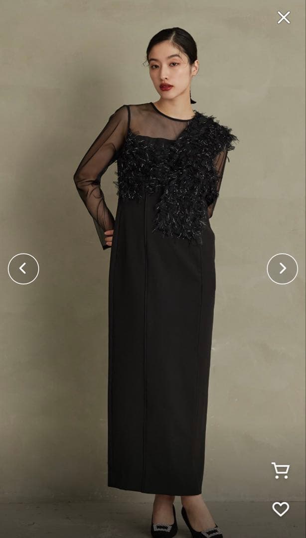 niana フリンジグリッターノットドレス