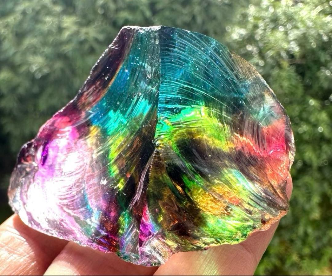 1点物レインボーアンダラクリスタル西ジャワ島マルチカラー高次元ヒーリング瞑想覚醒