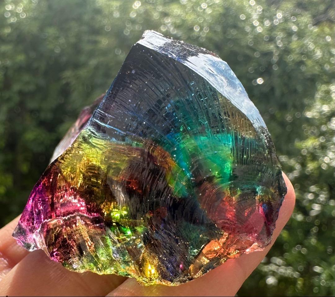 1点物レインボーアンダラクリスタル西ジャワ島マルチカラー高次元ヒーリング瞑想覚醒