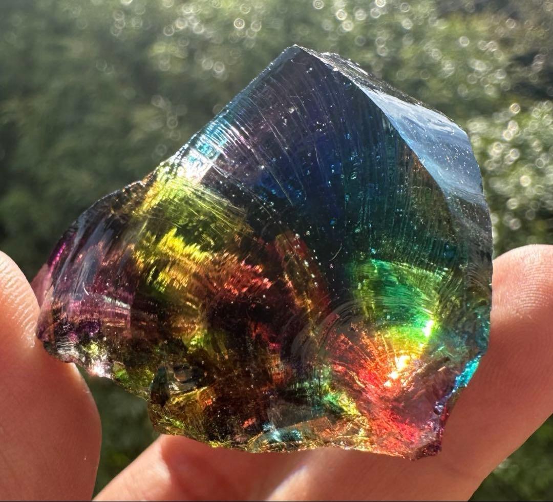 1点物レインボーアンダラクリスタル西ジャワ島マルチカラー高次元ヒーリング瞑想覚醒