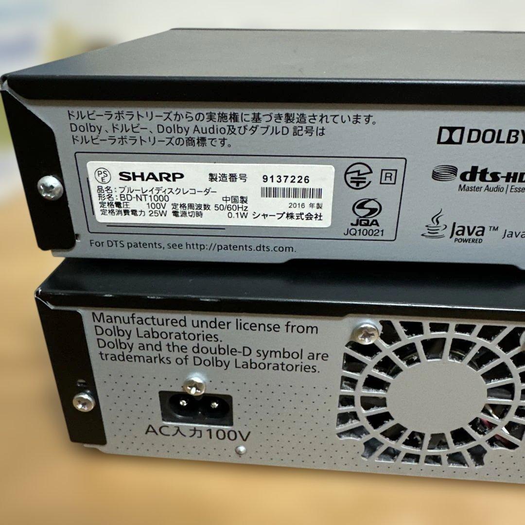 レコーダー SHARP BD-NT1000,tz-bdt920pw, tz-hdw611pw