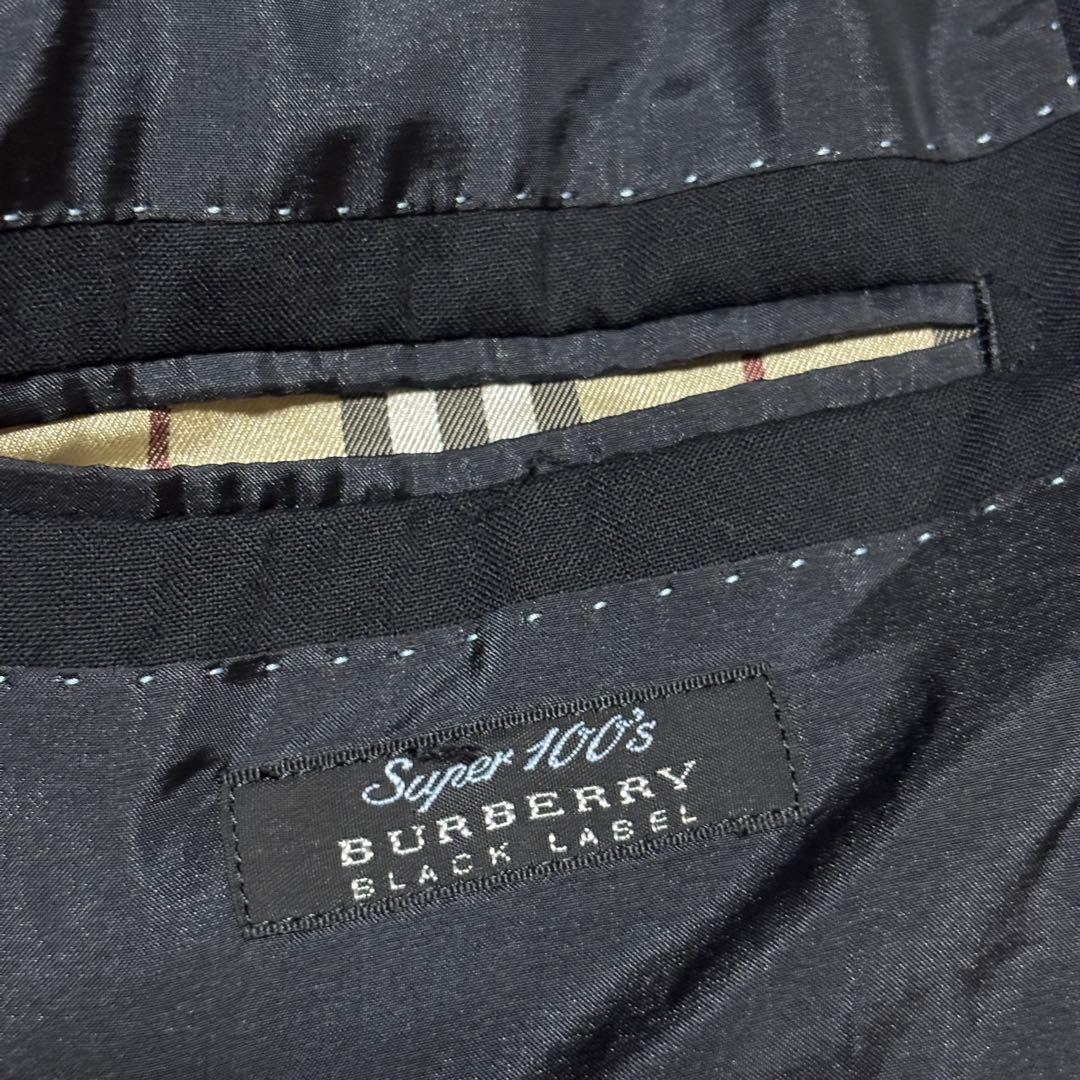 極美品 バーバリー 希少 Lサイズ セットアップ スーツ 黒 2B ノバチェック