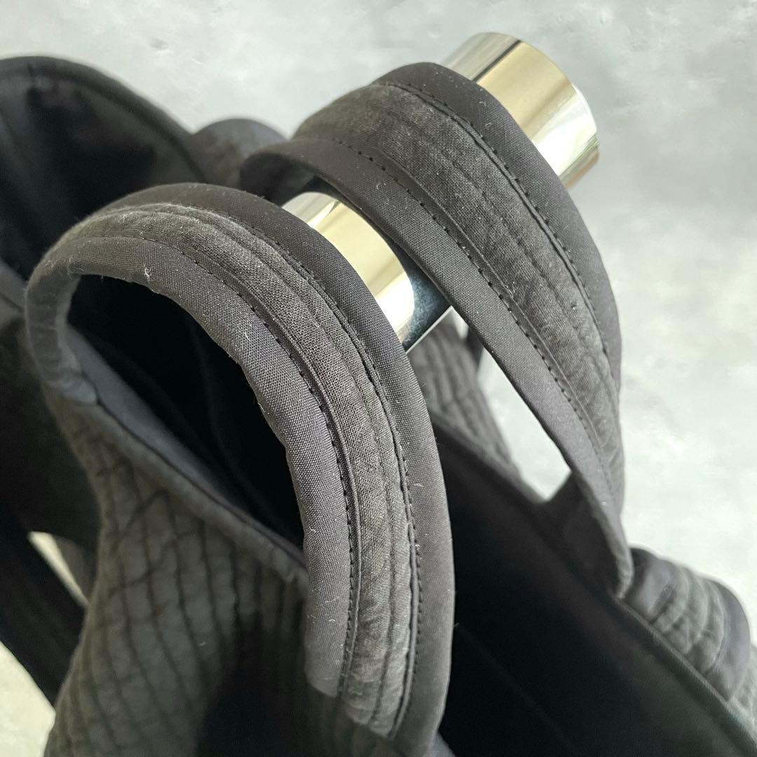 フレアフリル付きトートバッグ（L）　2way 　BK　ヌビバッグ　ハンドメイド