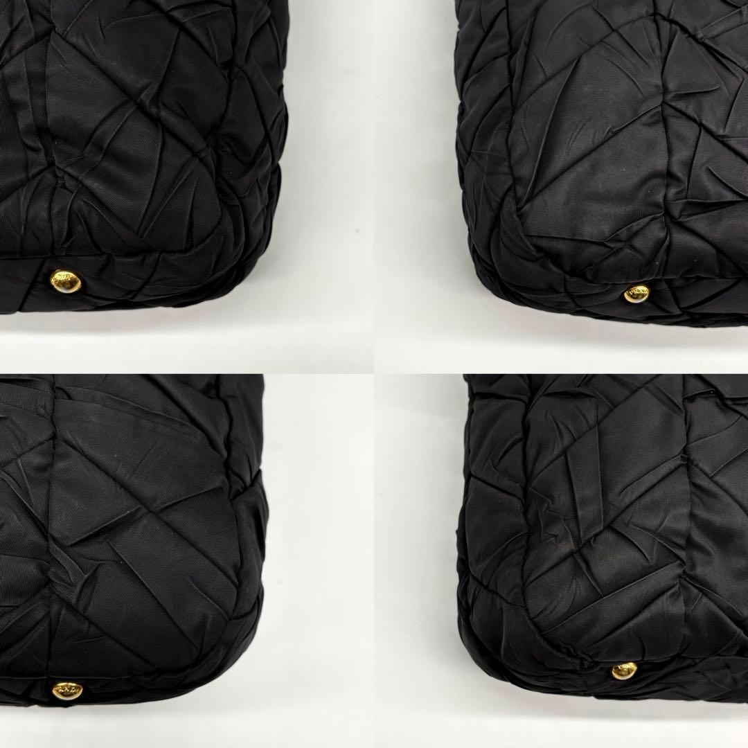 【使用感少】プラダ ハンドバッグ 2way メタルロゴ キルティング ナイロン