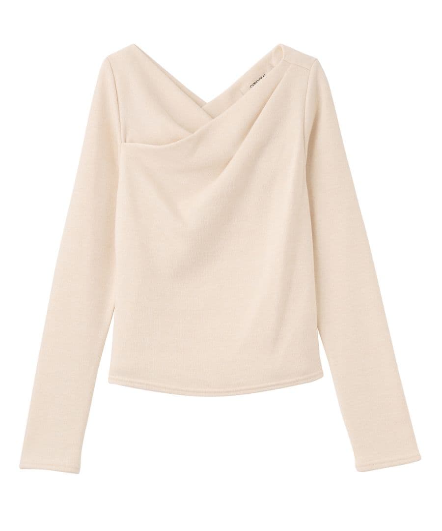 即完 ココディール 新品タグ付 アシメネックオフショルダーカットソー ベージュ