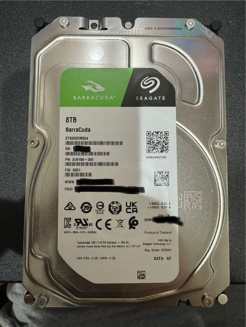 14台　Seagate BarraCuda HDD 8TB 正常