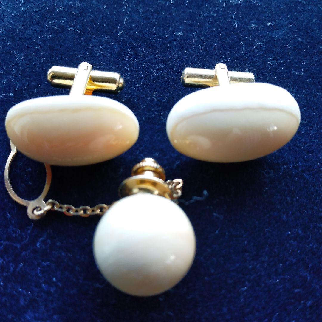 鯨歯　マッコウクジラ　カウス・ネクタイピン10セット（箱なし）①